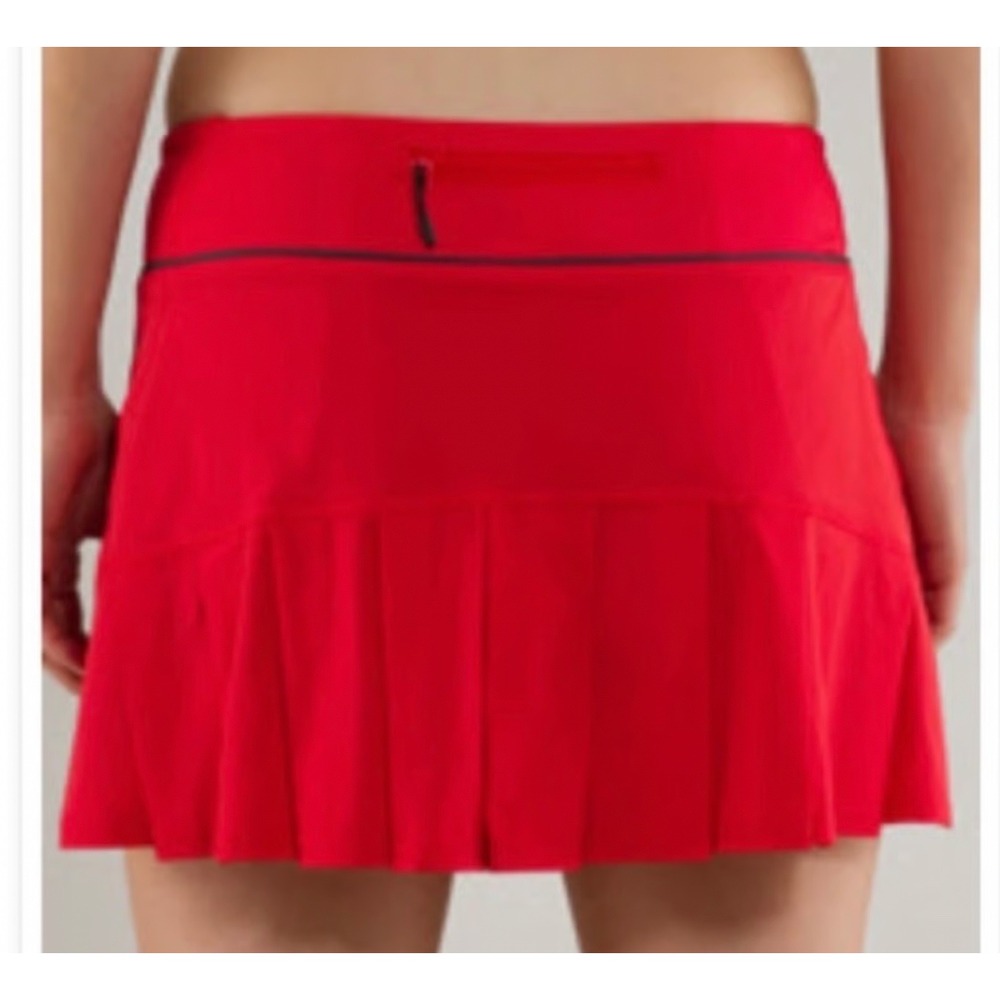 Lululemon Speed Skirt Tango Red Rare Pleated Tennis Running Skort Womens Size 6